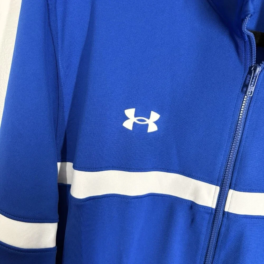 Under Armour Men L Royal Blue Full Zip UA Knit Warm Up Team Track Jacket NWT